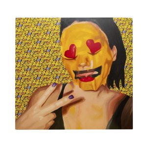 Pamella Anderson “Blogueirinha” 2019 Acrílica sobre tecido de emojis 100 x 100 cmCrédito das fotos Marcos Paim